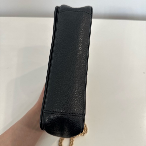 Tory Burch Black Pebbled Leather Chain Crossbody with Gold Hardware - Picture 4 of 14